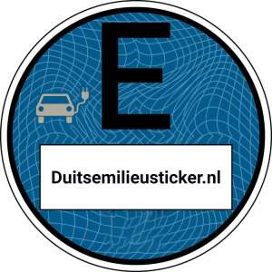 Blauwe E-sticker